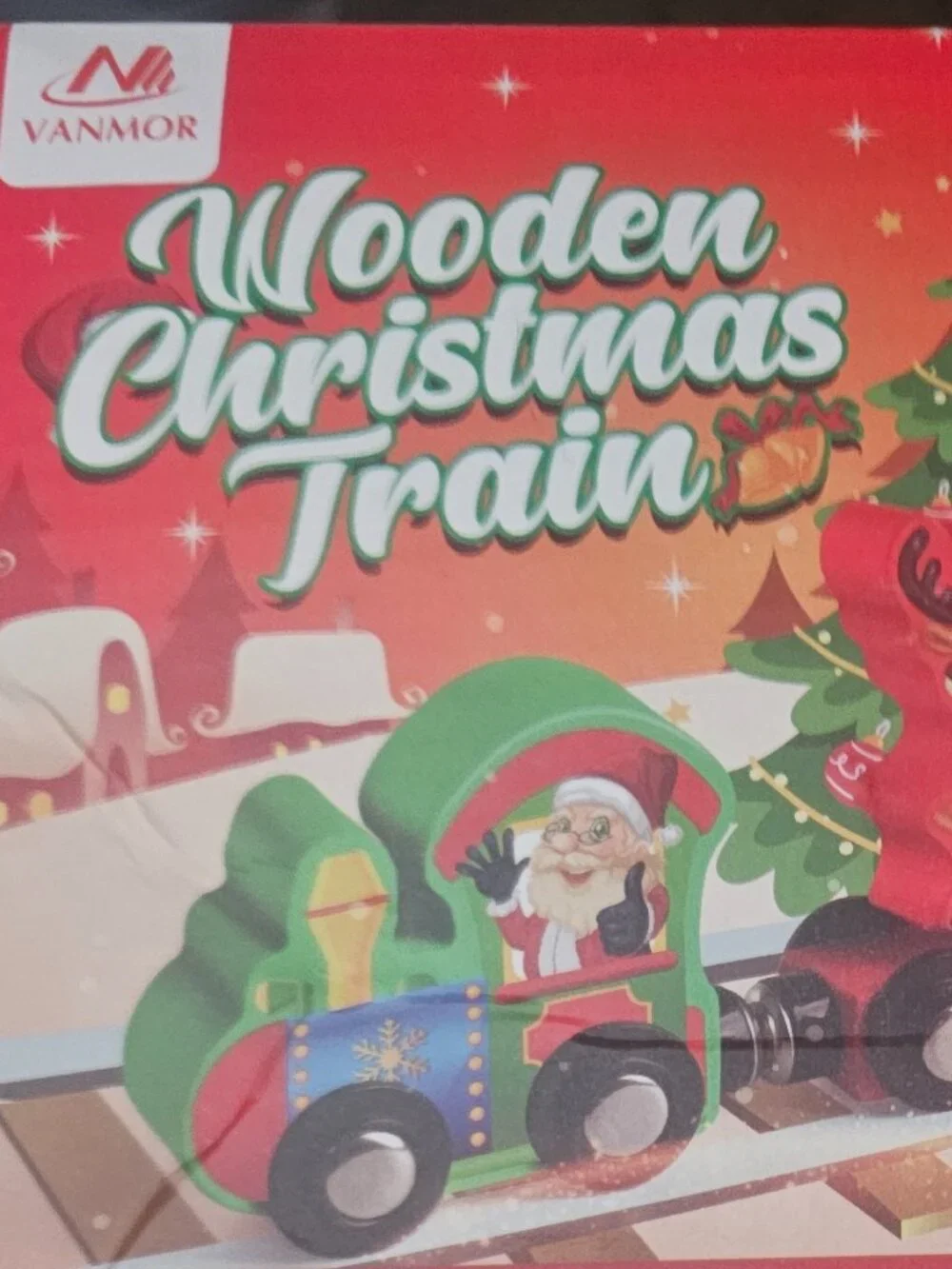 Wooden Christmas Train, Montessori-Inspired set